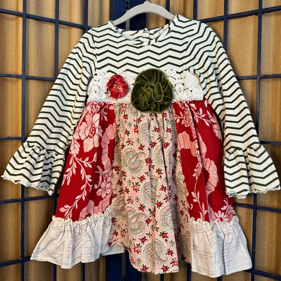 Peaches ’n Cream Holiday Girl's Dress Size 5T - Picture 2 of 7